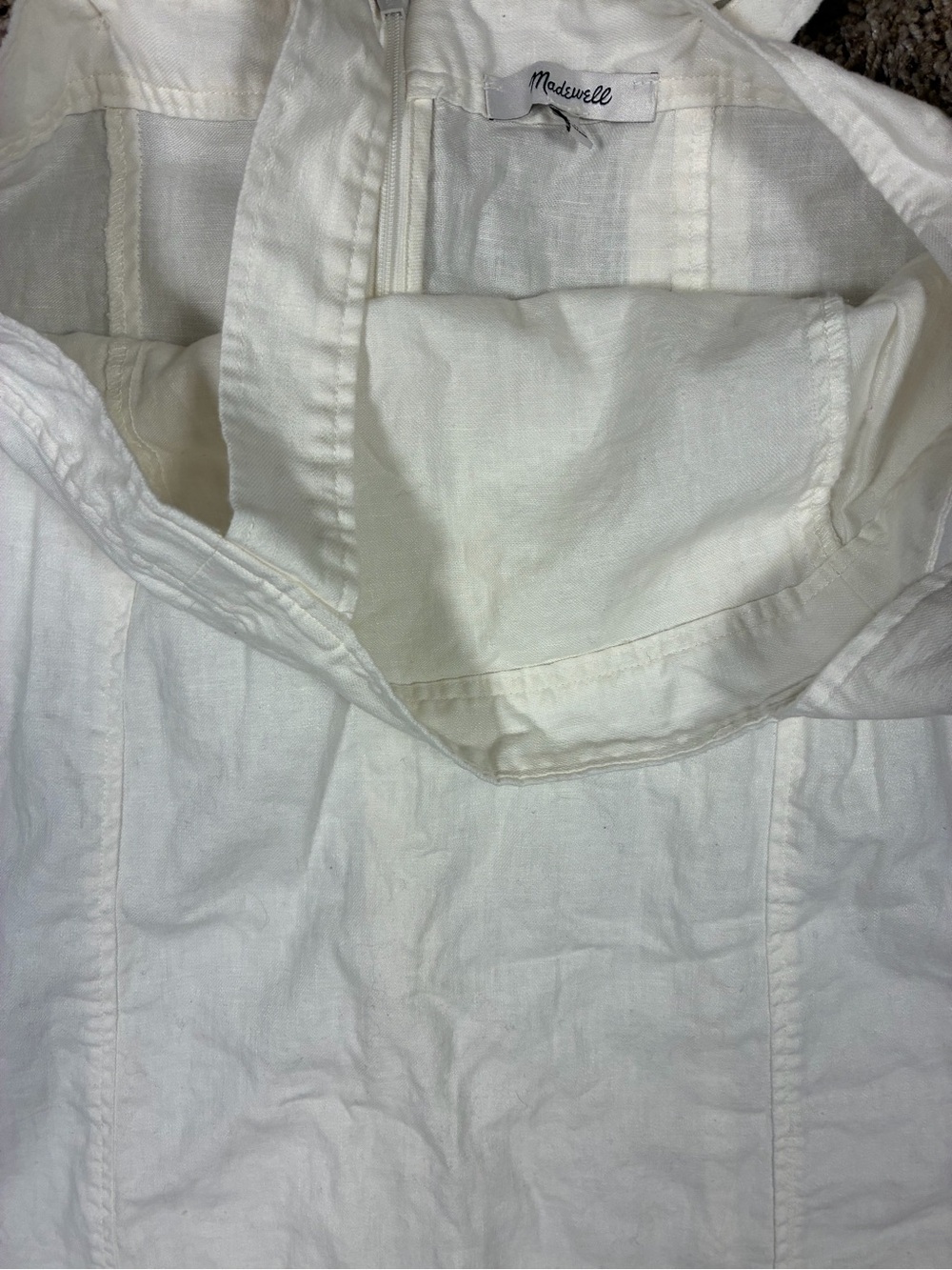 Madewell Linen Blend Princess Seamed Midi Dress - Picture 10 of 14